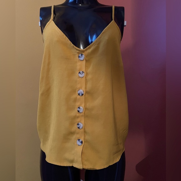 Women’s Mustard Green Spaghetti Tank ( xs ) - Picture 1 of 3